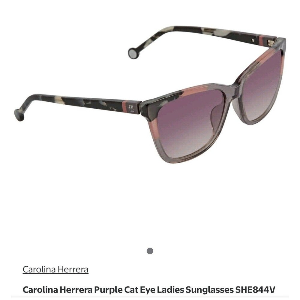 Carolina Herrera Purple Cat Eye Ladies Sunglasses SHE844V 09MB 56